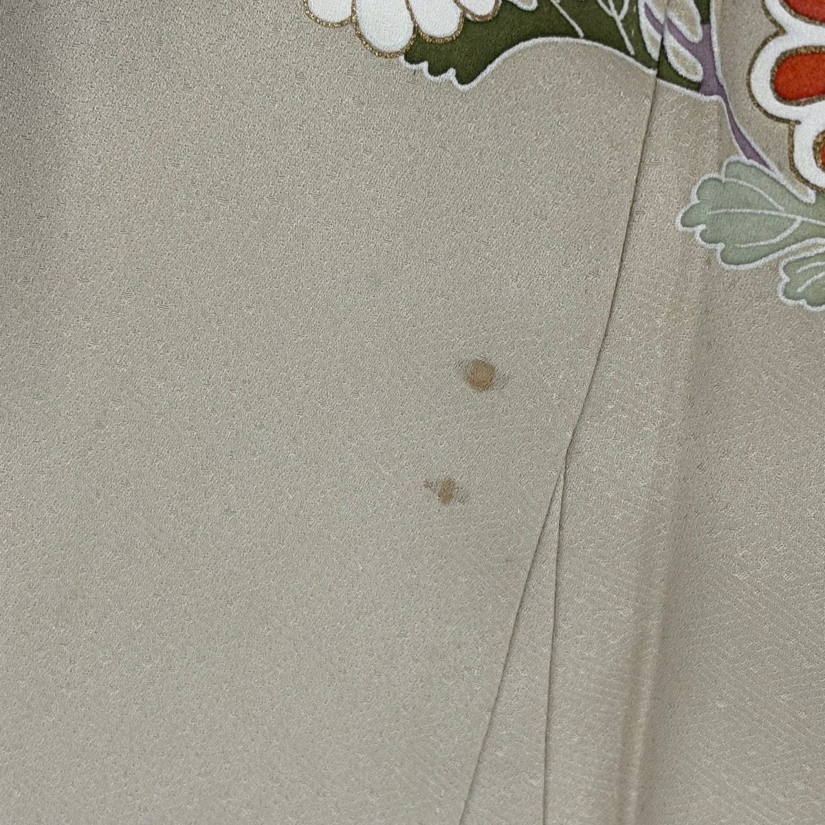 訪問服 身長159.5cm 袖長63.5cm S 雙層 牡丹 椿 金絲 金銀彩 灰綠 純蠶絲 名品級