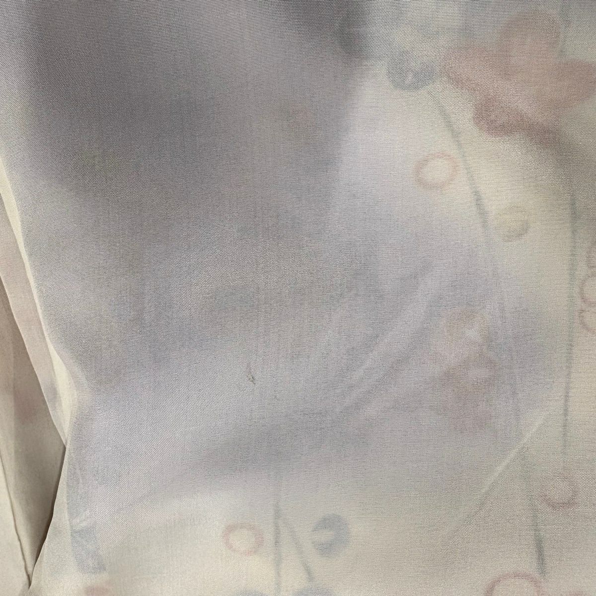 振袖禮服 身長164cm 袖長67cm M 雙層 草花紋紋 波紋 染分 青紫 純蠶絲 名品級