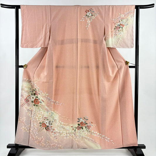 訪問服 身長159cm 袖長61.5cm S 雙層 伊と幸 辻花染 漸層 金彩裝飾 粉紅 純蠶絲 名品級