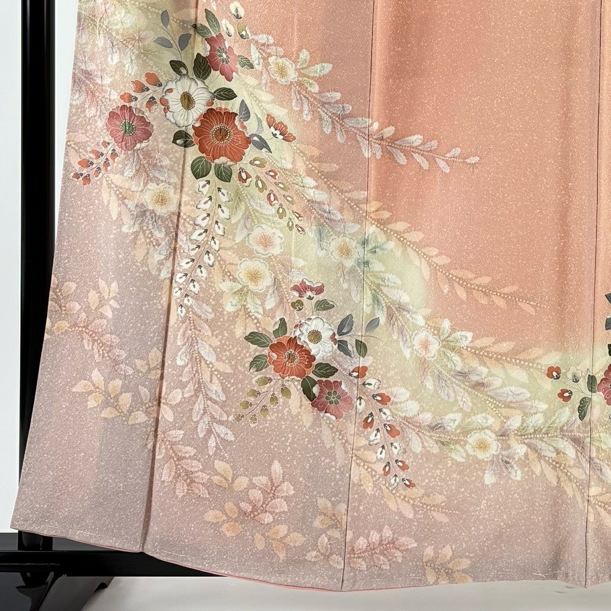 訪問服 身長159cm 袖長61.5cm S 雙層 伊と幸 辻花染 漸層 金彩裝飾 粉紅 純蠶絲 名品級