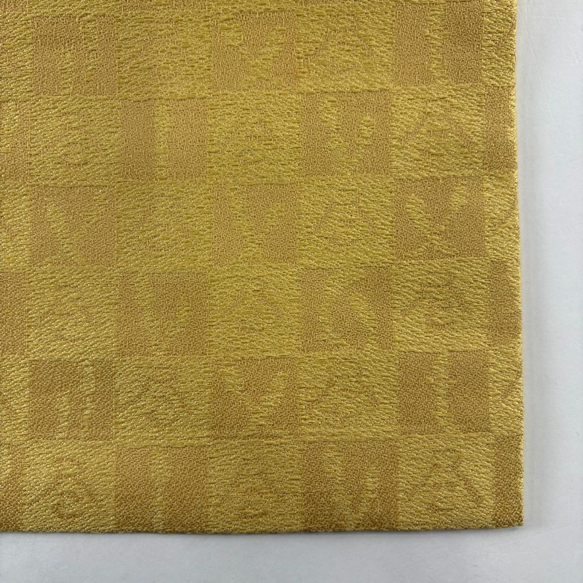 【美品】名古屋帶 逸品級 笠松樹 波 金銀絲 黃色 純蠶絲
