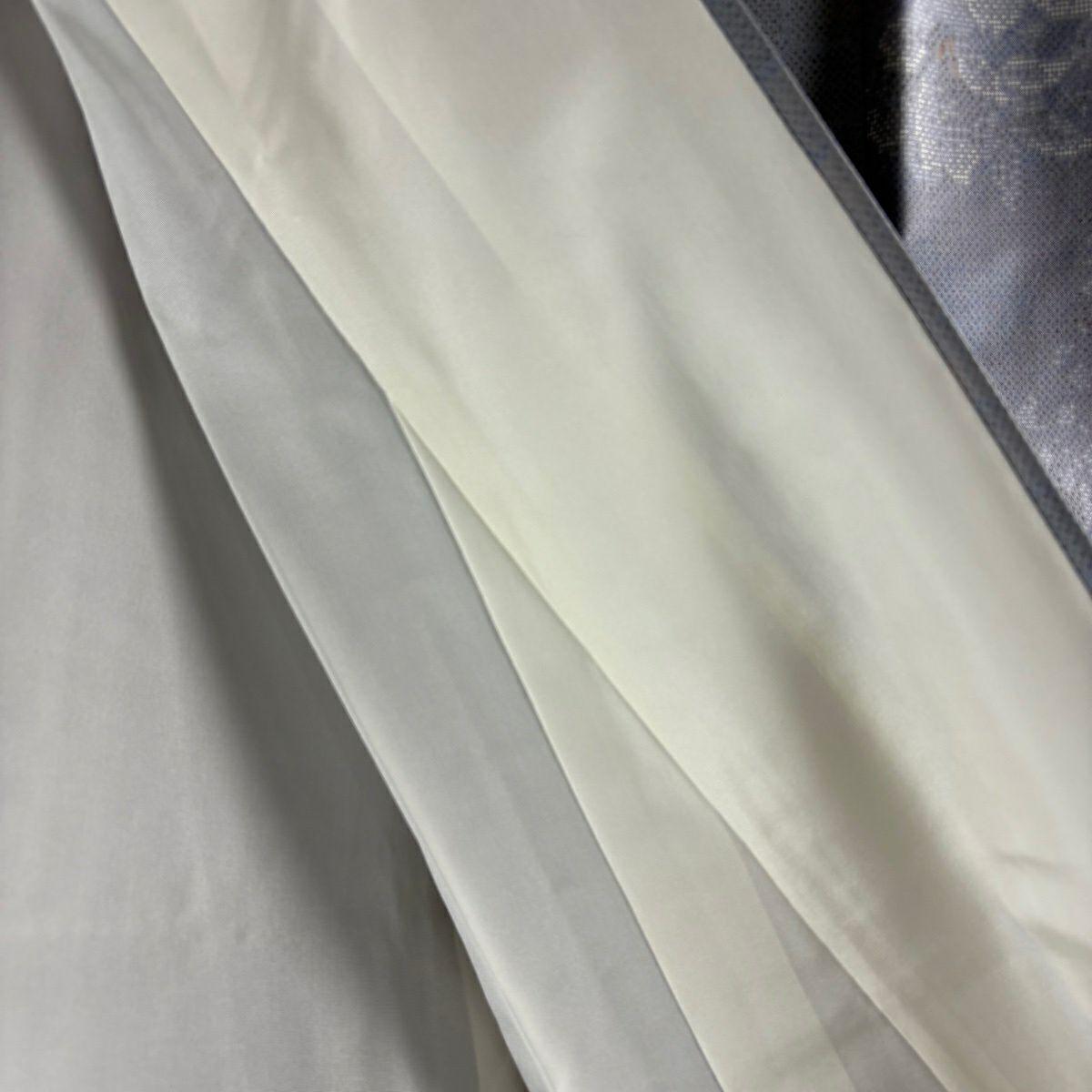 【美品】 大島紬織 身長159.5cm 袖長63.5cm S 雙層 都喜ヱ門 證書附帶 草花紋紋 市松樹 灰紫 純蠶絲 逸品級