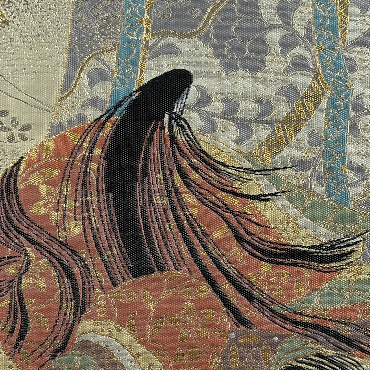 袋帶 逸品級 落款あり 小森草木染工房 夢物語 姫 几帳 金金箔 薄綠 全通 純蠶絲