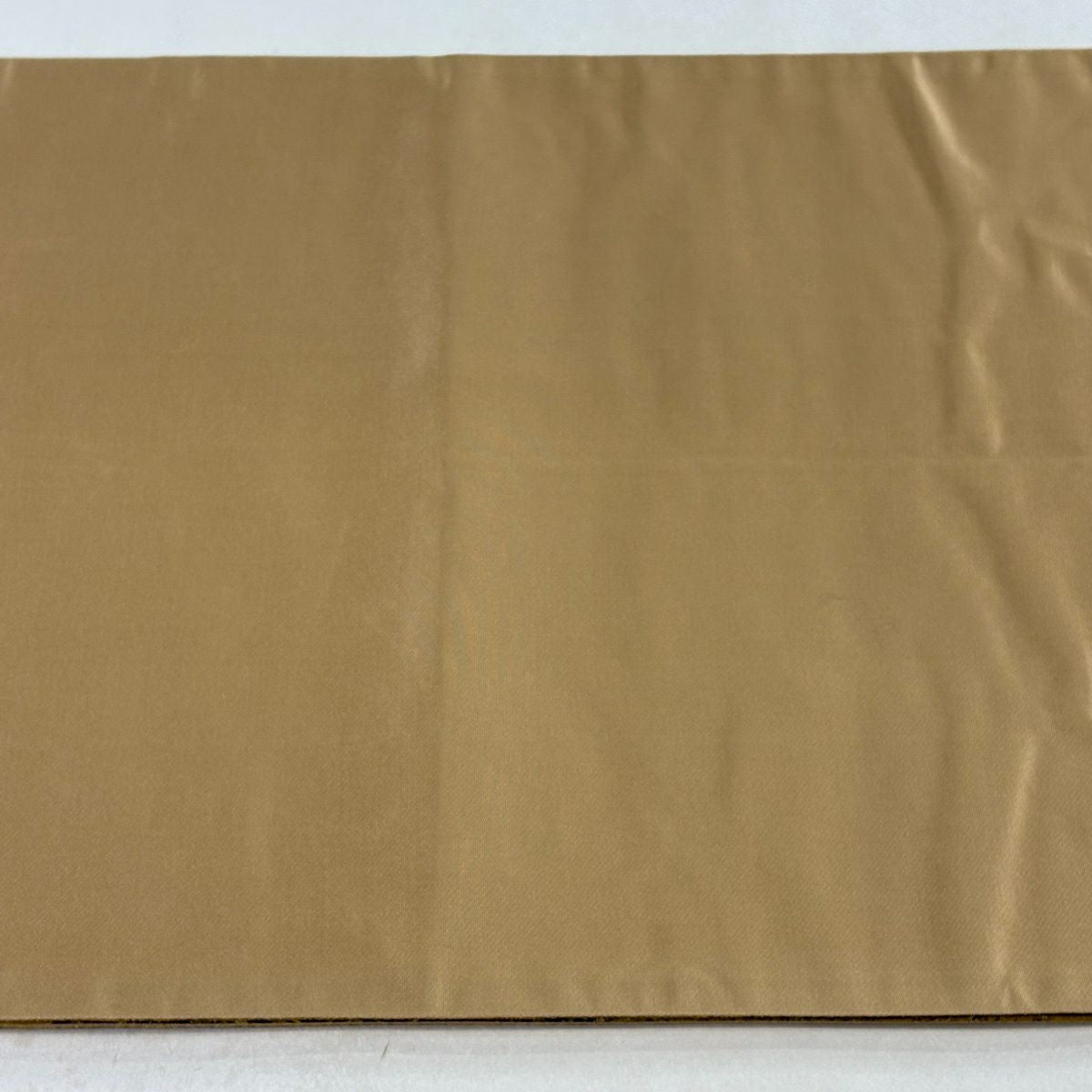 【美品】 袋帶 逸品級 落款 牛首紬織織地 縞 草花紋 金銀彩 黃土 深藍 純蠶絲