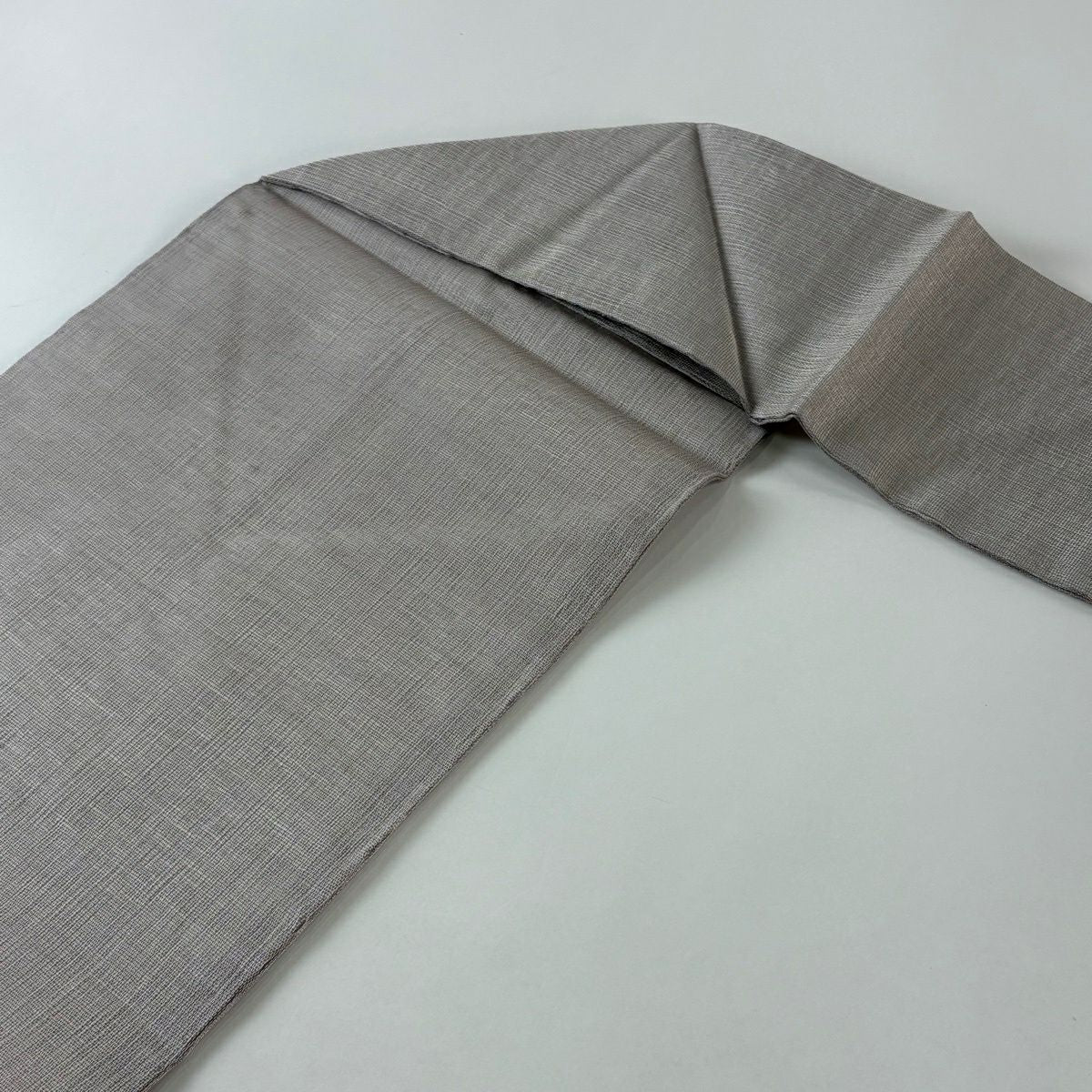 名古屋帶 秀品級 夏帶 向鳥 草花紋紋 金絲 灰紫 純蠶絲