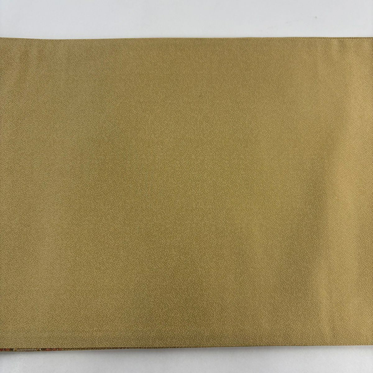 【美品】 袋帶 秀品級 花 七寶 金絲 金金箔 淺黃土色 六通 純蠶絲