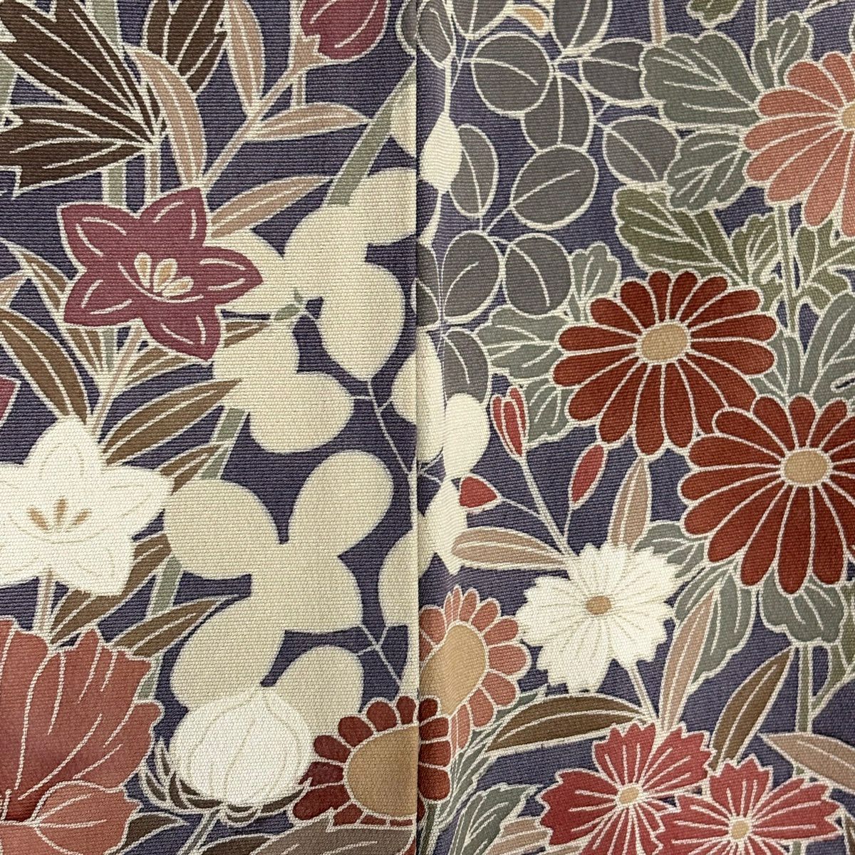 訪問服 身長163.5cm 袖長66cm M 雙層 落款 秋草 染分 ぼかし 紅茶 純蠶絲 秀品級