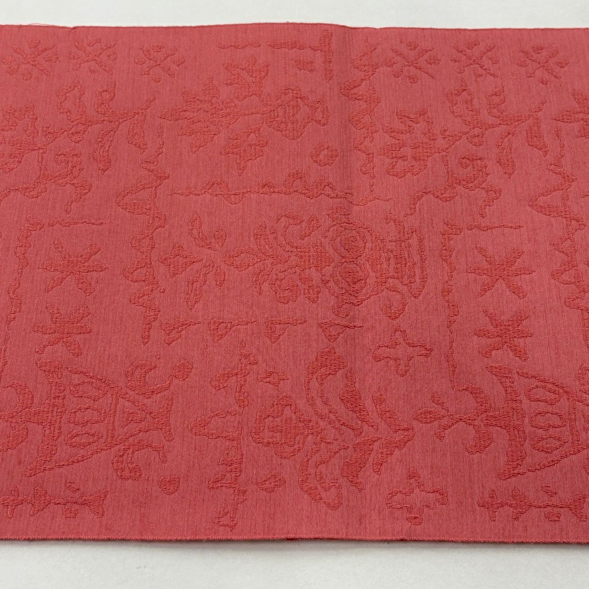 【美品】名古屋帶 優品級 松樹葉仕立 雙層八寸名古屋帶 關西仕立 地紋 粉紅 純蠶絲