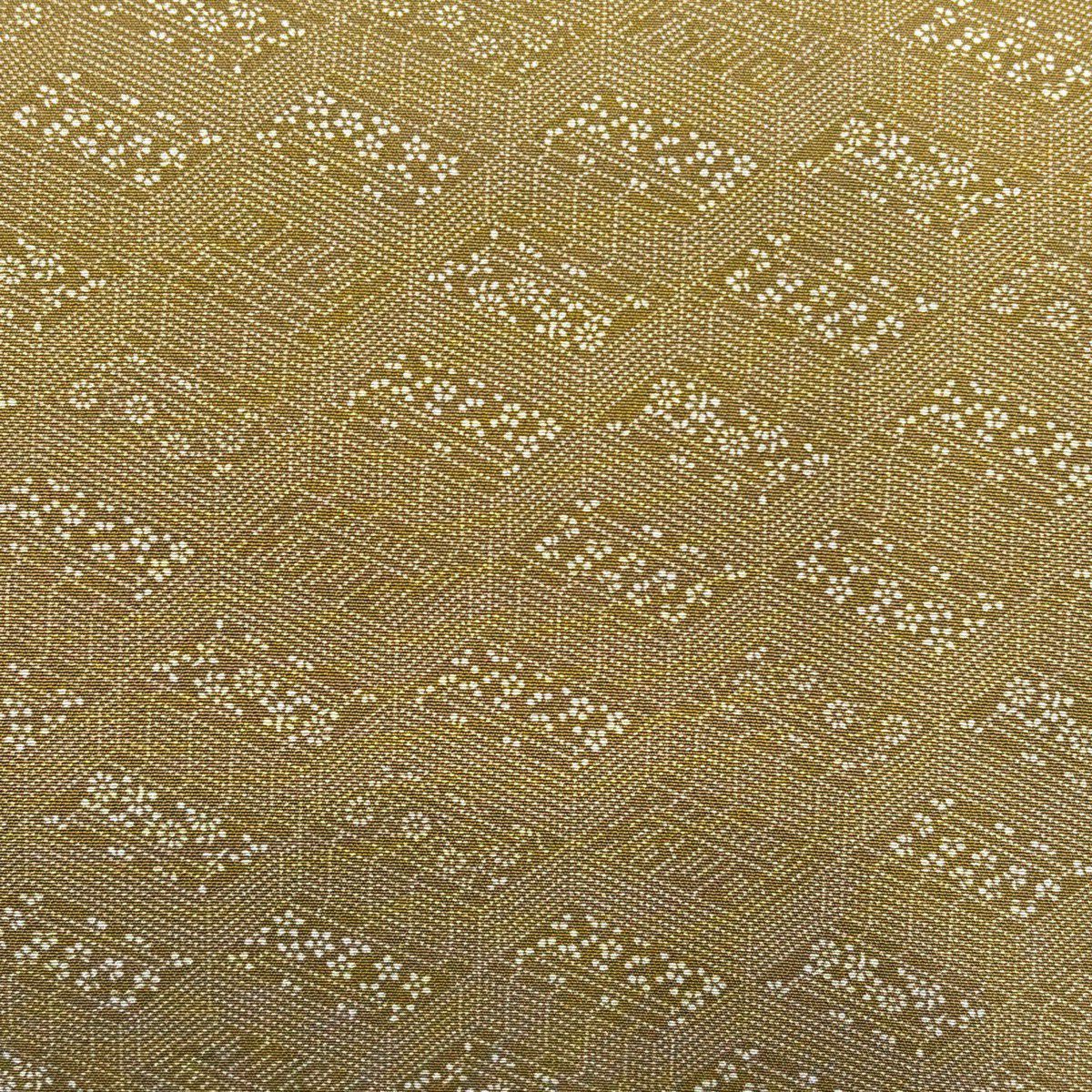 【美品】 名古屋帶 秀品級 花 冊子 茶綠 純蠶絲