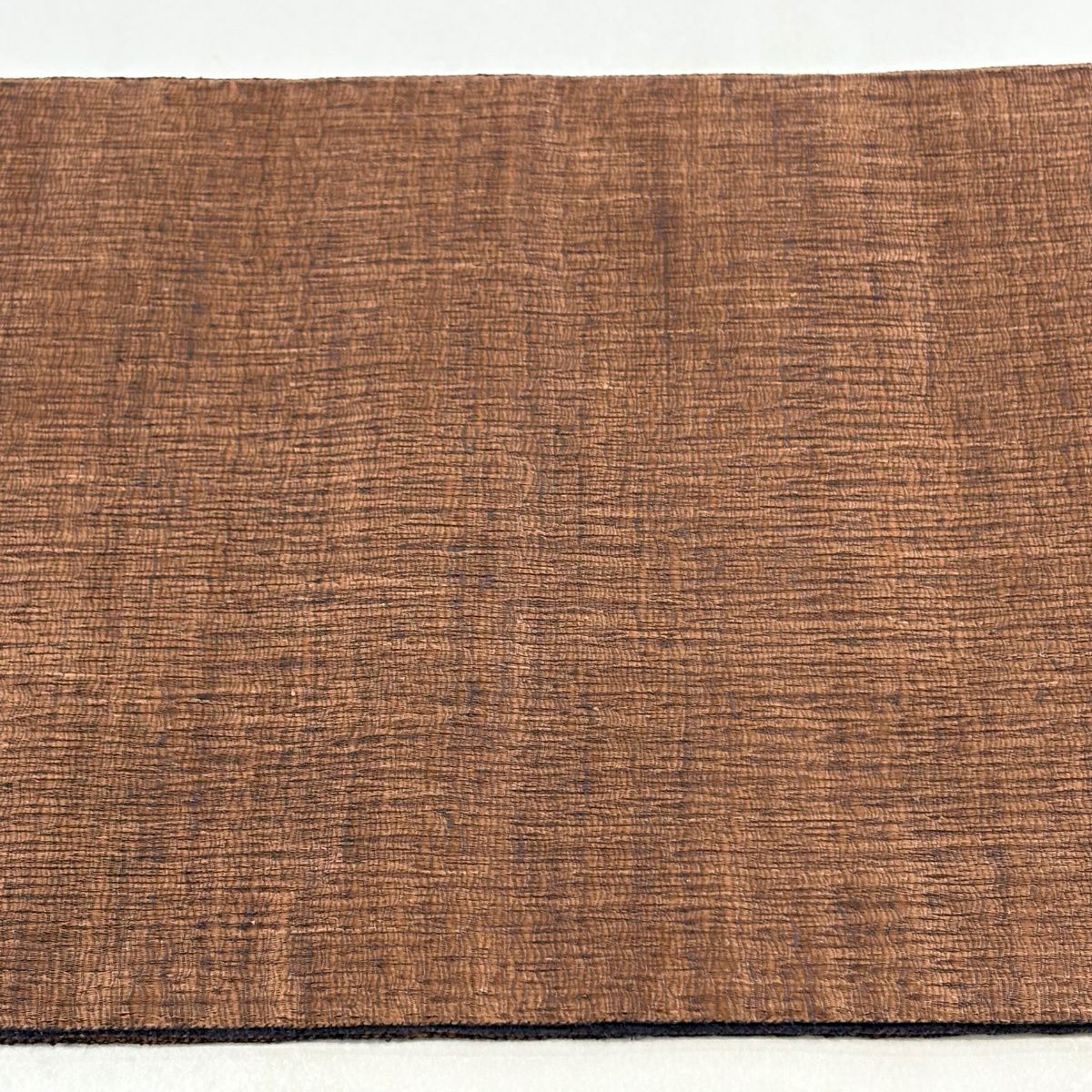 【美品】 袋帶 秀品級 縞 幾何圖案 茶紫 全通 純蠶絲