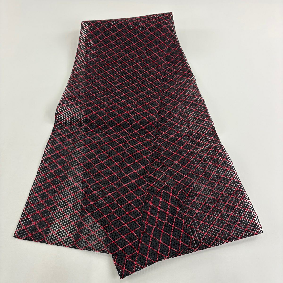 【美品】名古屋帶 秀品級 夏帶 八寸名古屋帶 松樹葉仕立 雙層仕立 菱 深藍 純蠶絲