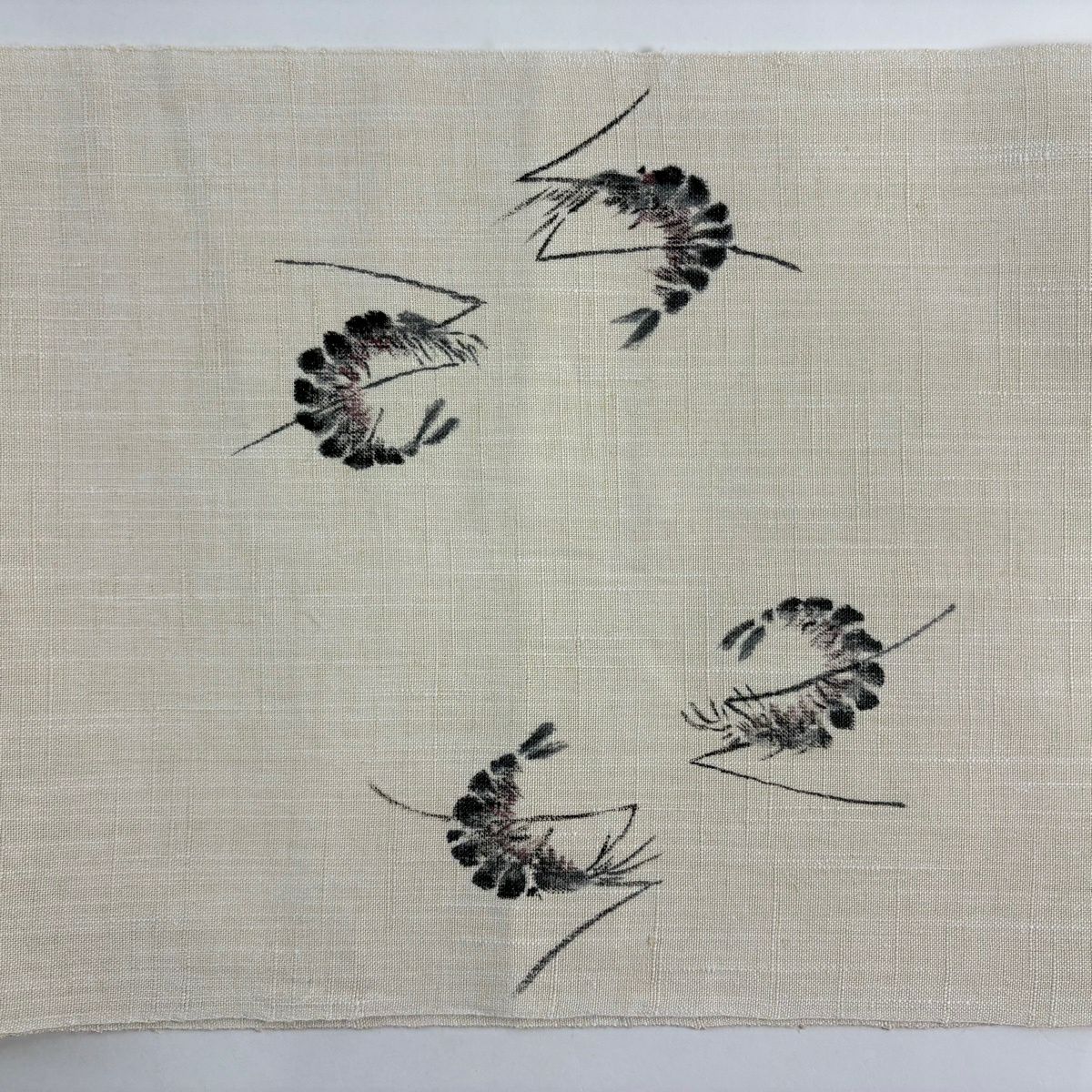 【美品】名古屋帶 秀品級 有落款 紬織織 八寸名古屋帶 松樹葉仕立 紅蝦 奶油色 純蠶絲