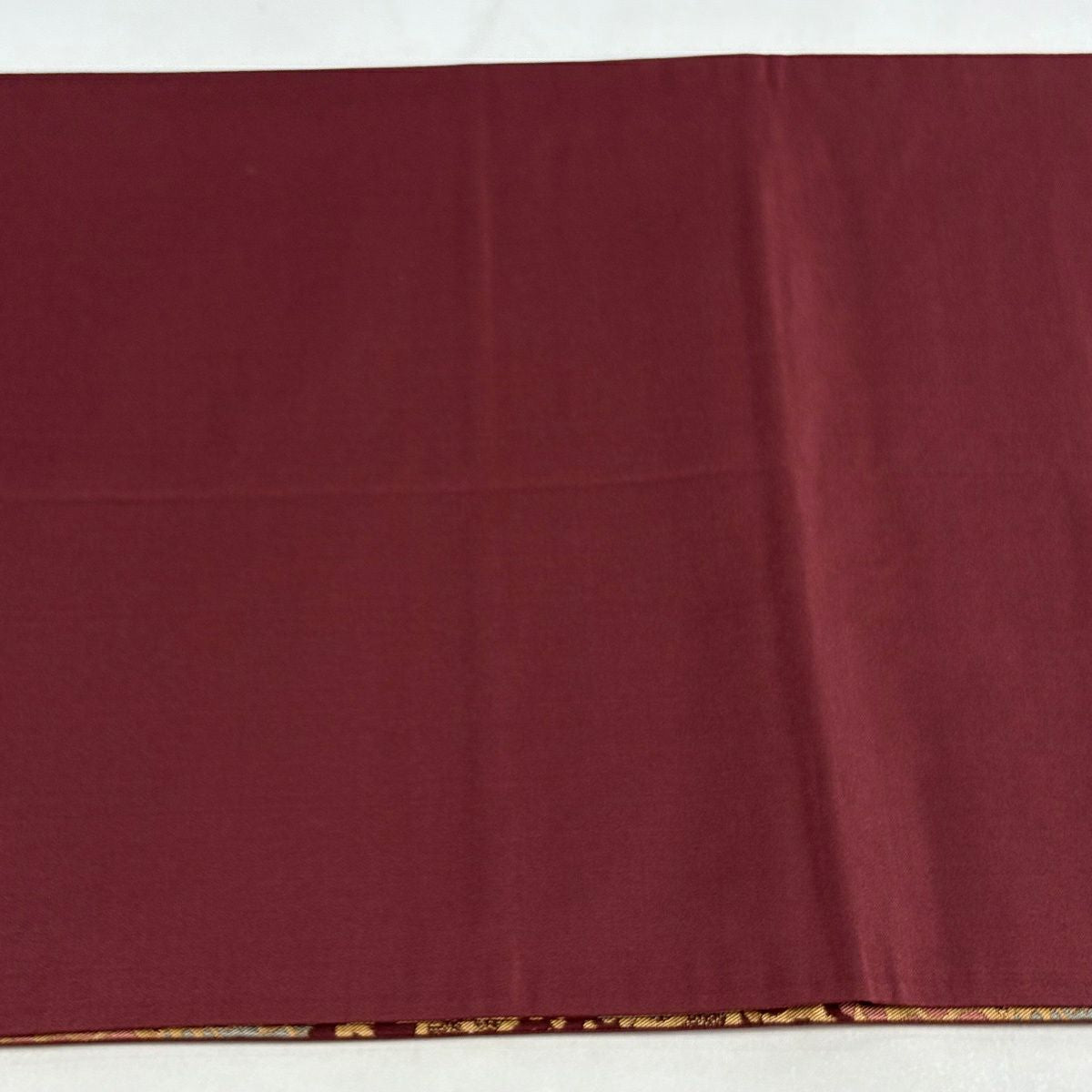 【美品】 袋帶 秀品級 花唐草紋 幾何學 金絲 金金箔 紅茶 全通 純蠶絲