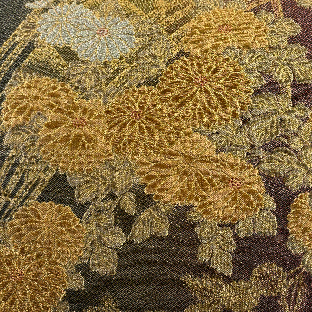 袋帶 秀品級 菊花花 橋 金絲 金金箔 金 六通 純蠶絲