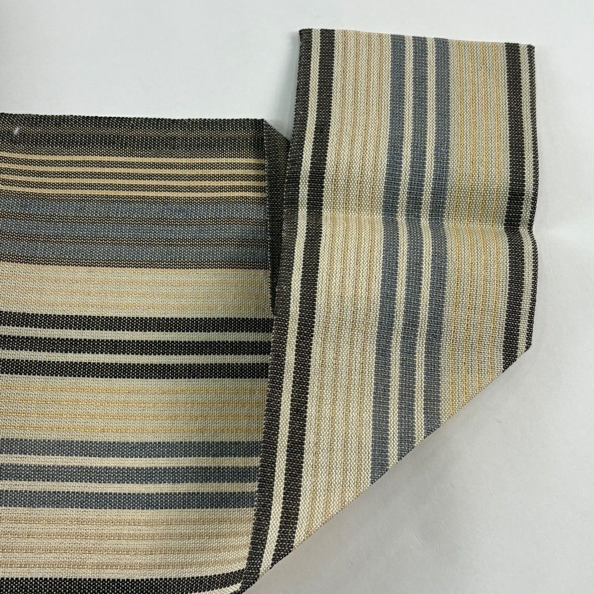 名古屋帶 秀品級 松樹葉仕立 雙層八寸名古屋帶 隧道仕立 縞 灰茶 純蠶絲