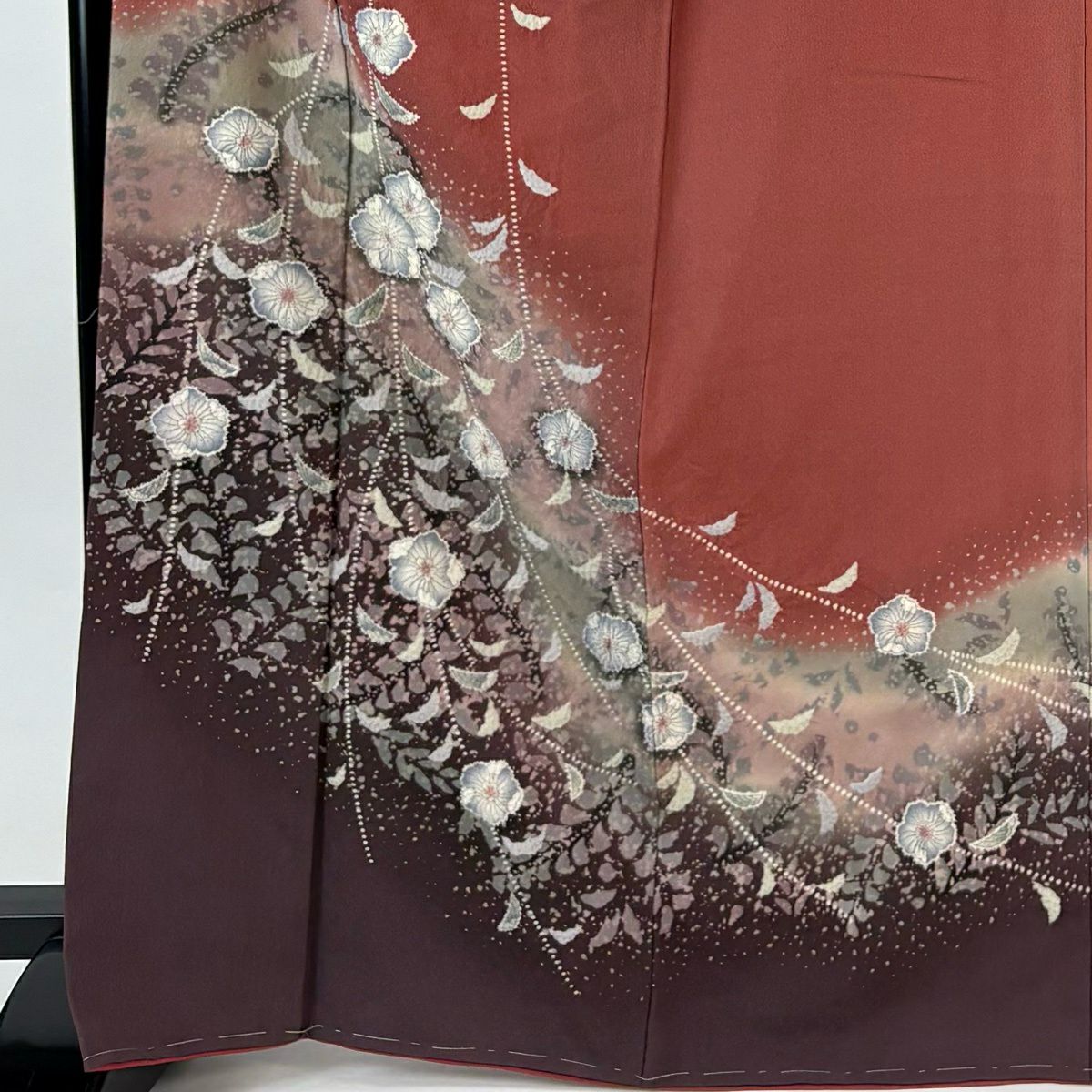 【美品】訪問服 身長168cm 袖長65cm M 雙層 辻花染 絞染 漸層 粉紅 純蠶絲 優品級