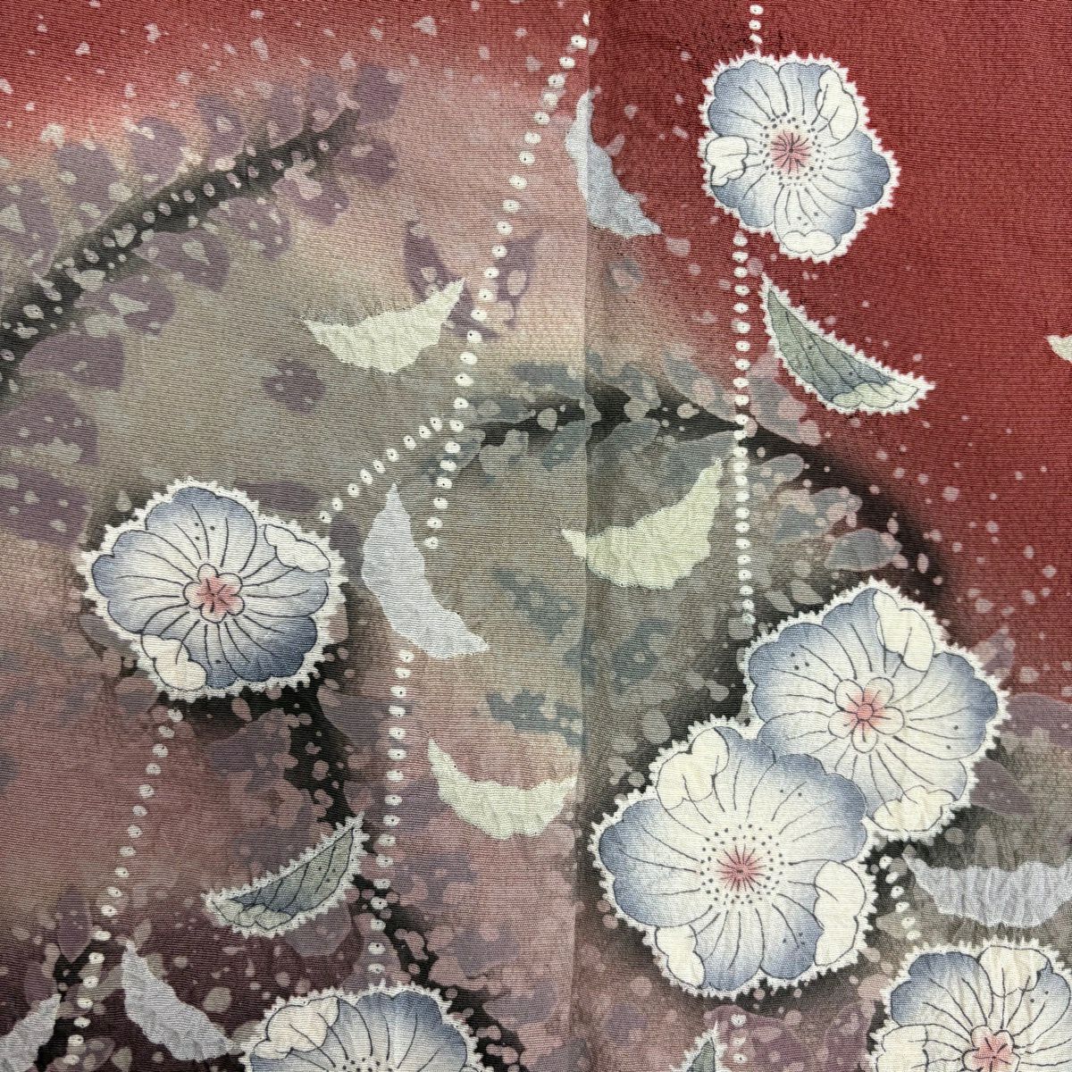 【美品】訪問服 身長168cm 袖長65cm M 雙層 辻花染 絞染 漸層 粉紅 純蠶絲 優品級