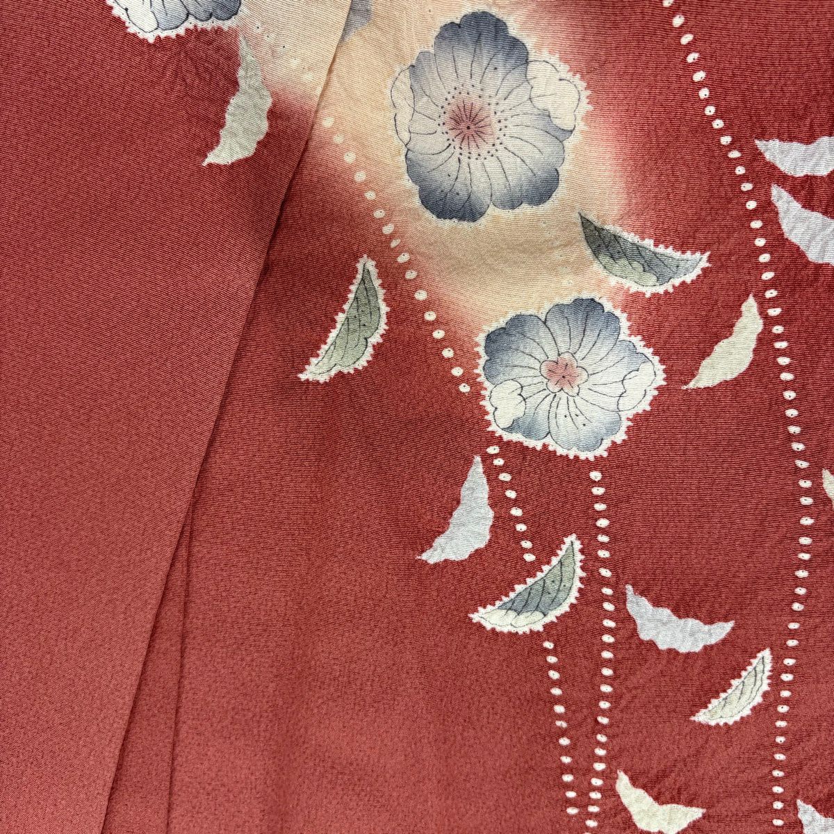 【美品】訪問服 身長168cm 袖長65cm M 雙層 辻花染 絞染 漸層 粉紅 純蠶絲 優品級