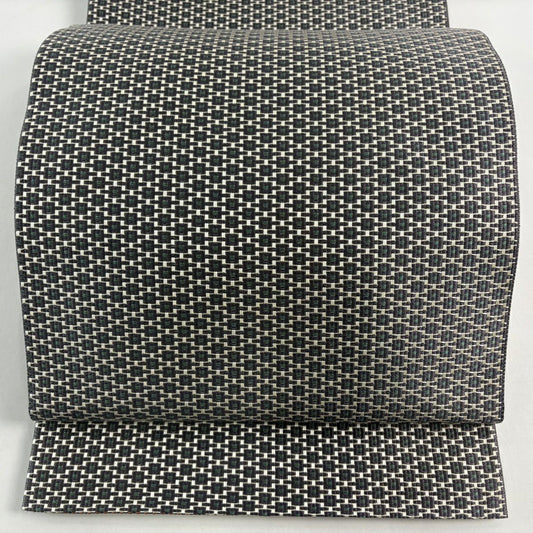 【美品】 袋帶 名品級 幾何學 米色 全通 純蠶絲