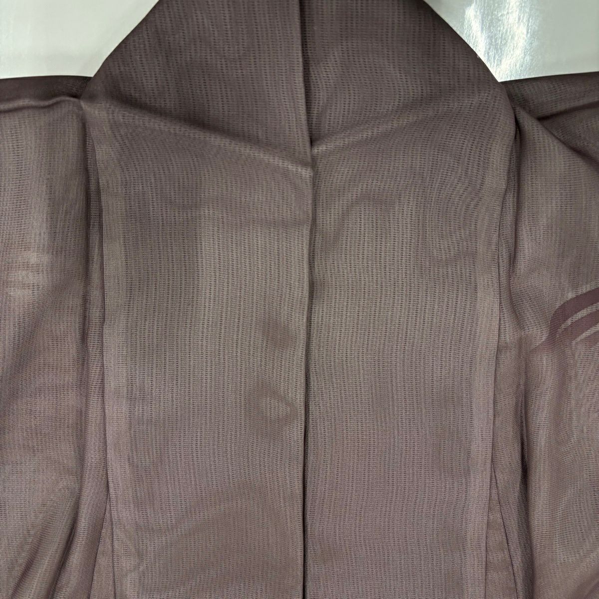 【美品】 付下 身長156cm 袖長64cm M 紗絽雙層 波 小豆色 純蠶絲 名品級