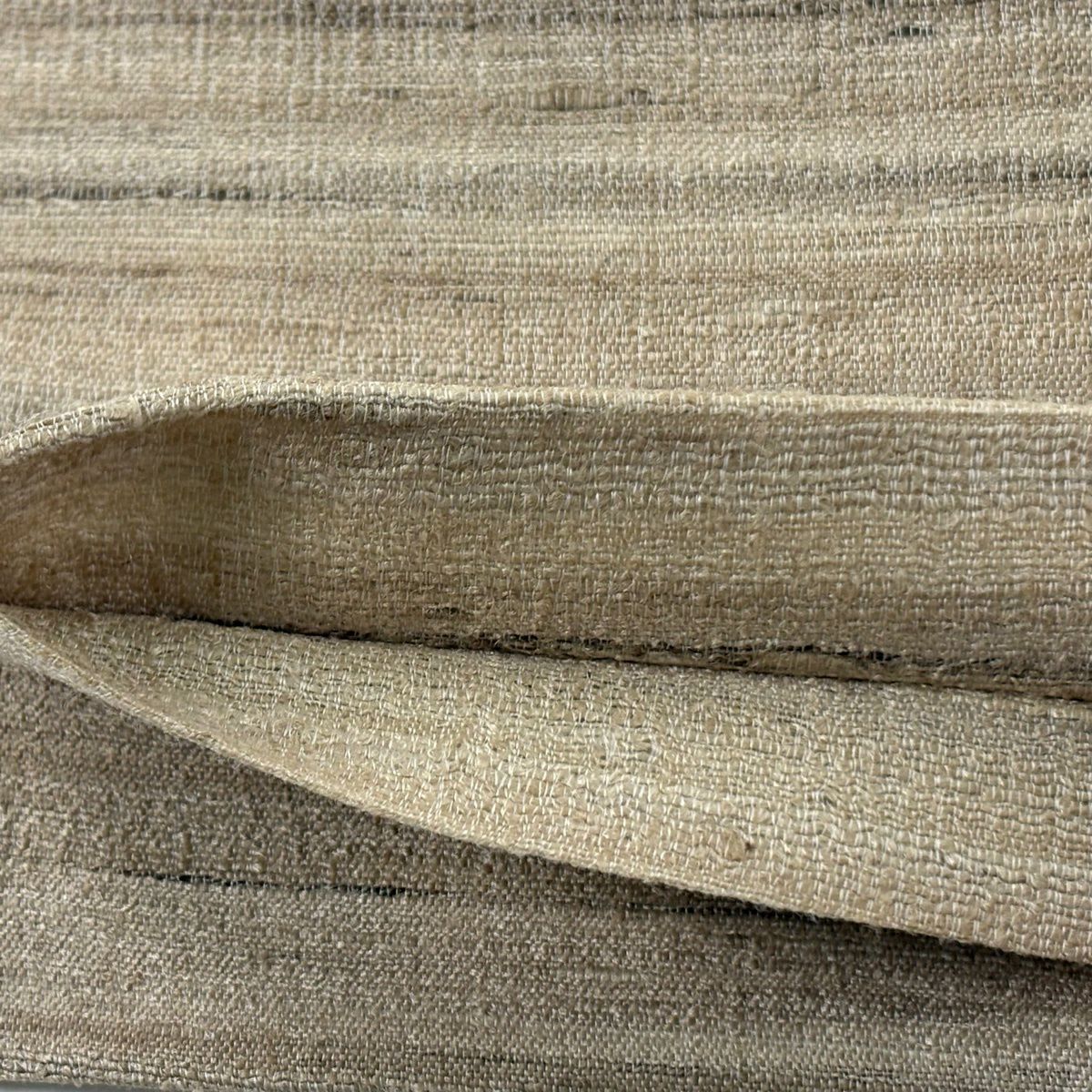 袋帶 逸品級 麻葉 七寶 薄茶 純蠶絲