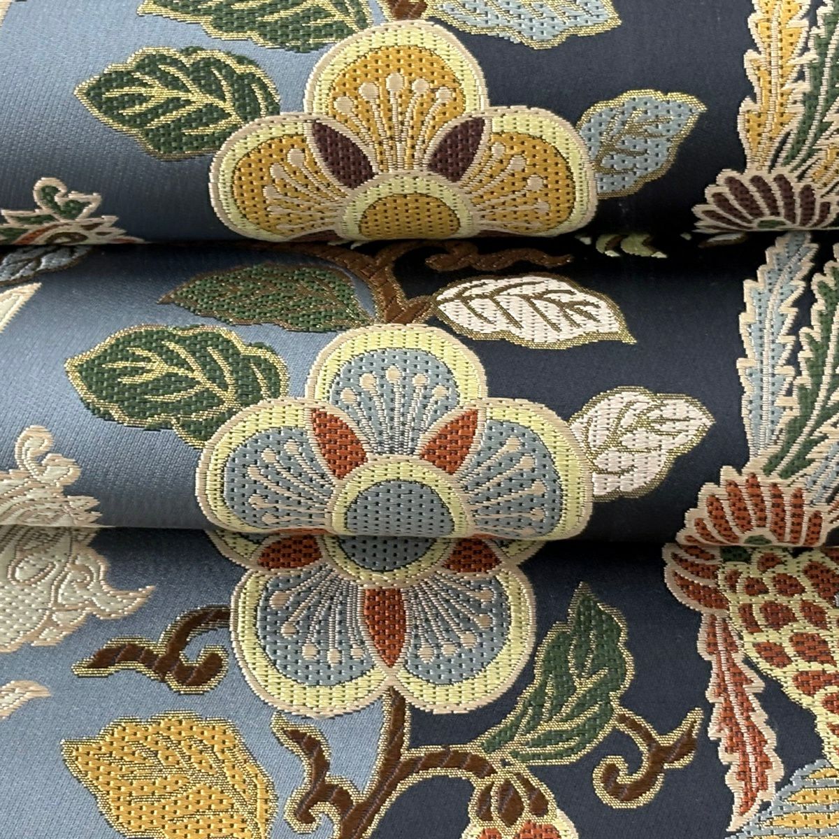 【美品】 袋帶 逸品級 龍 花鳥 金金箔 刺繡 黑 六通 純蠶絲