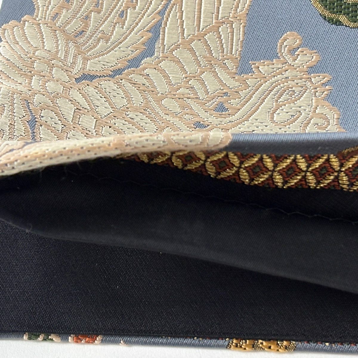 【美品】 袋帶 逸品級 龍 花鳥 金金箔 刺繡 黑 六通 純蠶絲