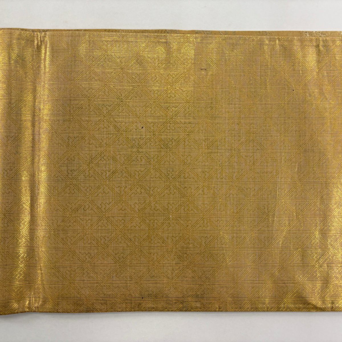 【美品】 袋帶 秀品級 風景 建物 金金箔 金色 六通 純蠶絲