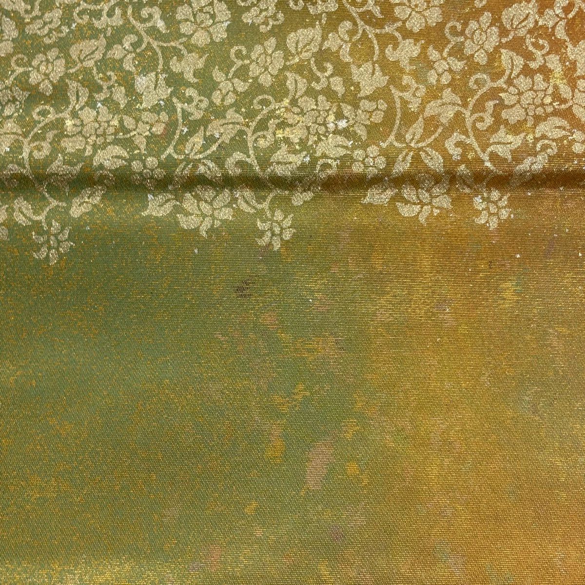 名古屋帶 名品級 扇子子 笛子 金銀彩 螺鈿 茶 純蠶絲