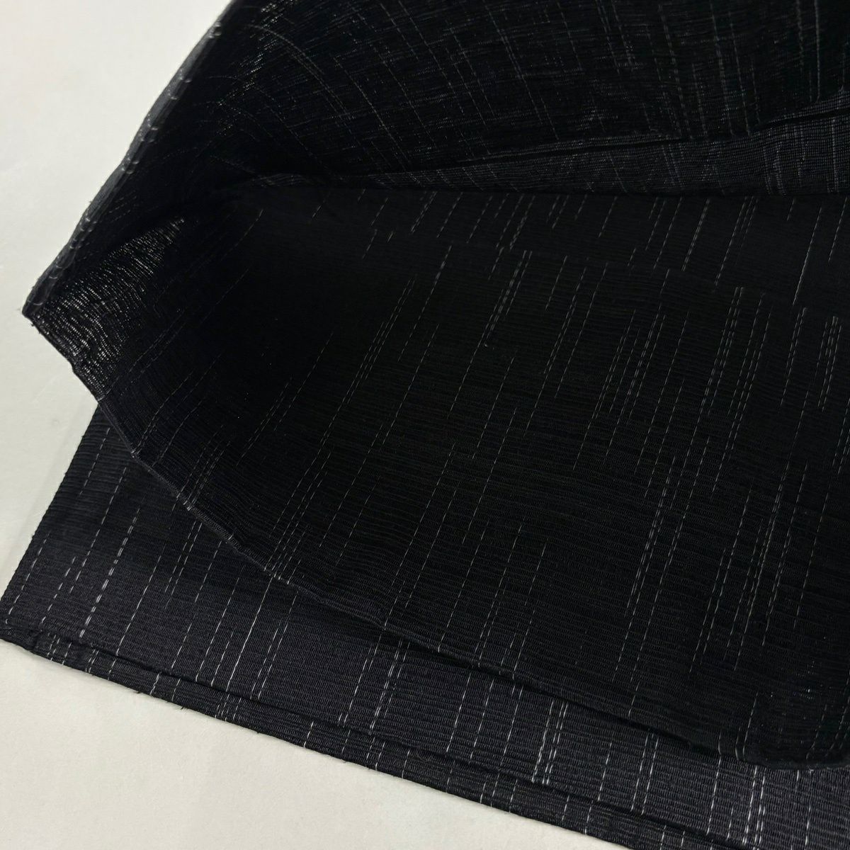 袋帶 秀品級 夏帶 花唐草紋 青海波 金絲 黑 お太鼓圖案 純蠶絲