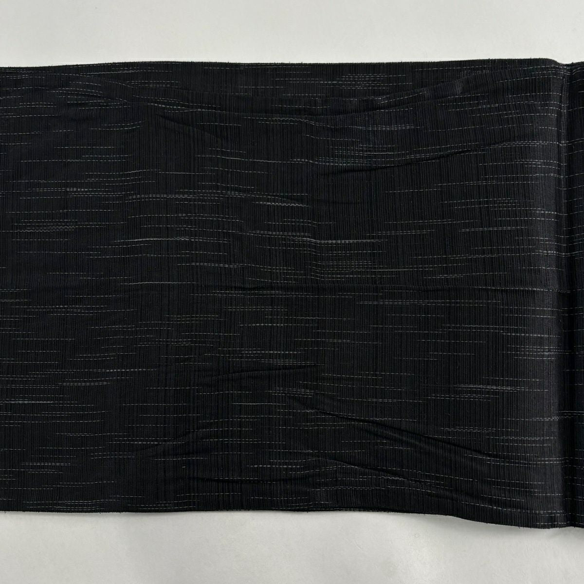 袋帶 秀品級 夏帶 花唐草紋 青海波 金絲 黑 お太鼓圖案 純蠶絲