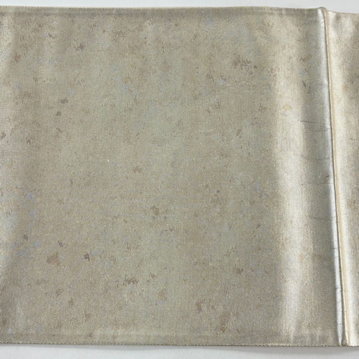 袋帶 秀品級 有落款 有證書 花 金金箔 螺鈿 銀色 全通 純蠶絲