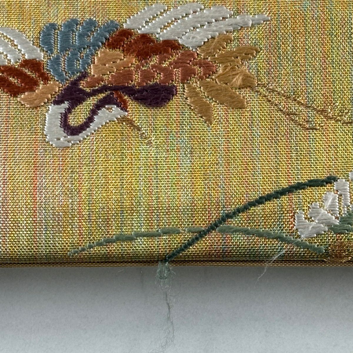 袋帶 秀品級 仙鶴 笠松樹 唐織 金金箔 金色 六通 純蠶絲