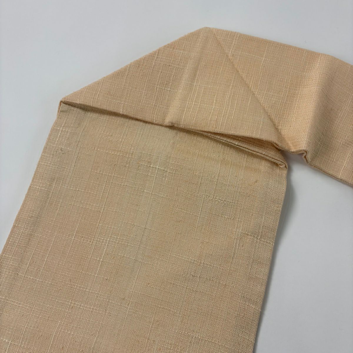 【美品】 名古屋帶 秀品級 紬織織 辻花染 霞 薄橙 純蠶絲