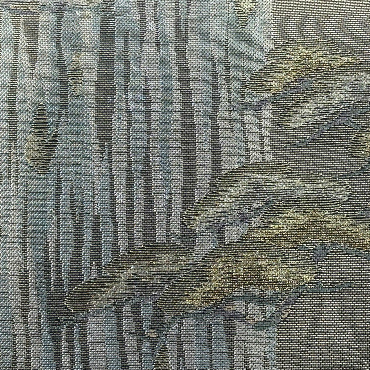 【美品】 袋帶 秀品級 夏帶 紗 松樹 霞 金銀線 金金箔 金色 六通 純蠶絲