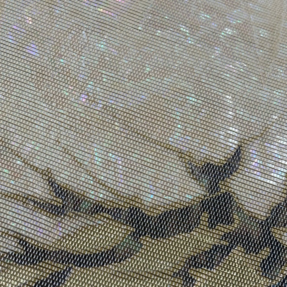【美品】 袋帶 秀品級 笠松樹 螺鈿 金銀彩 金 純蠶絲 お太鼓柄