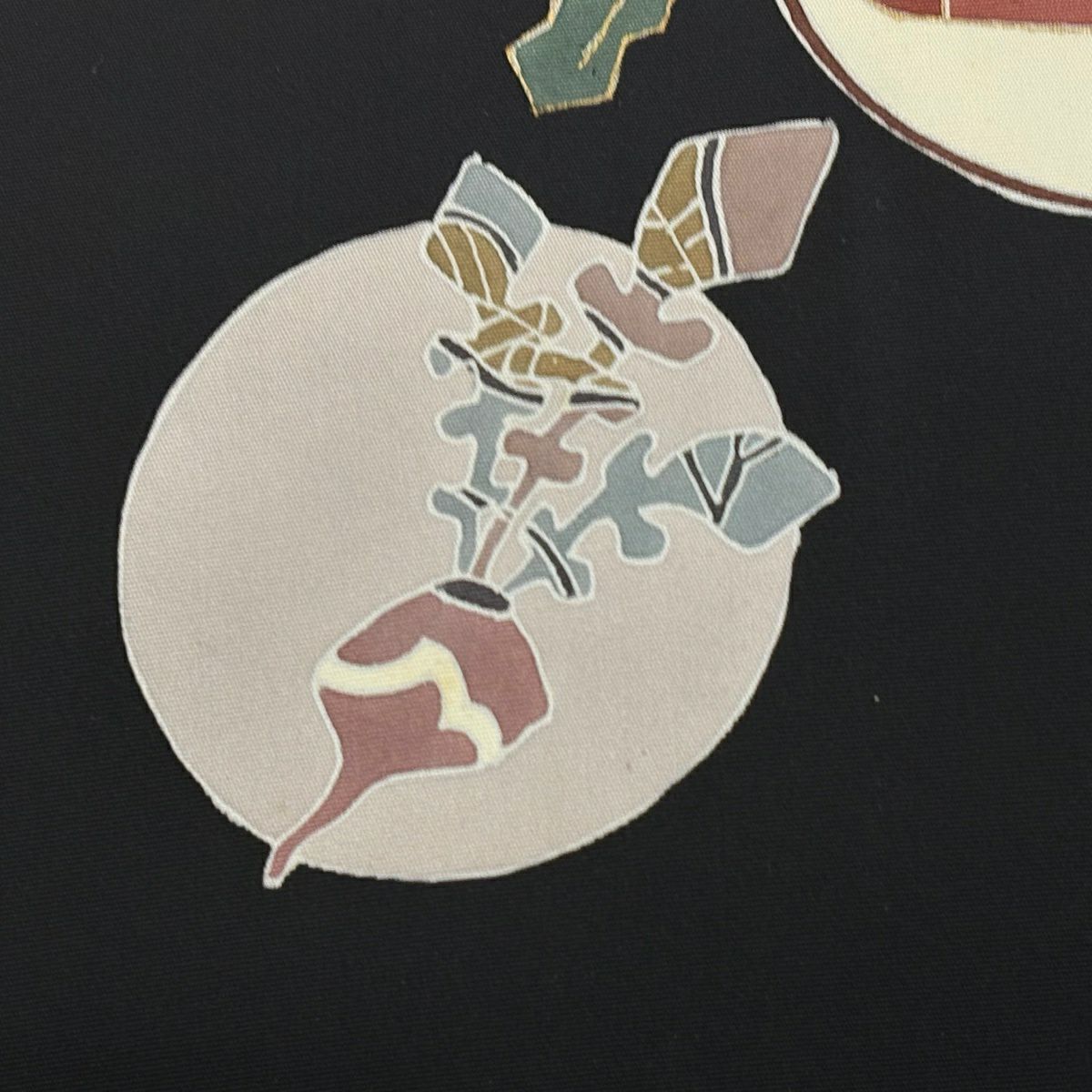 名古屋帶 秀品級 生物 圓文 金絲 金銀彩 黑 純蠶絲