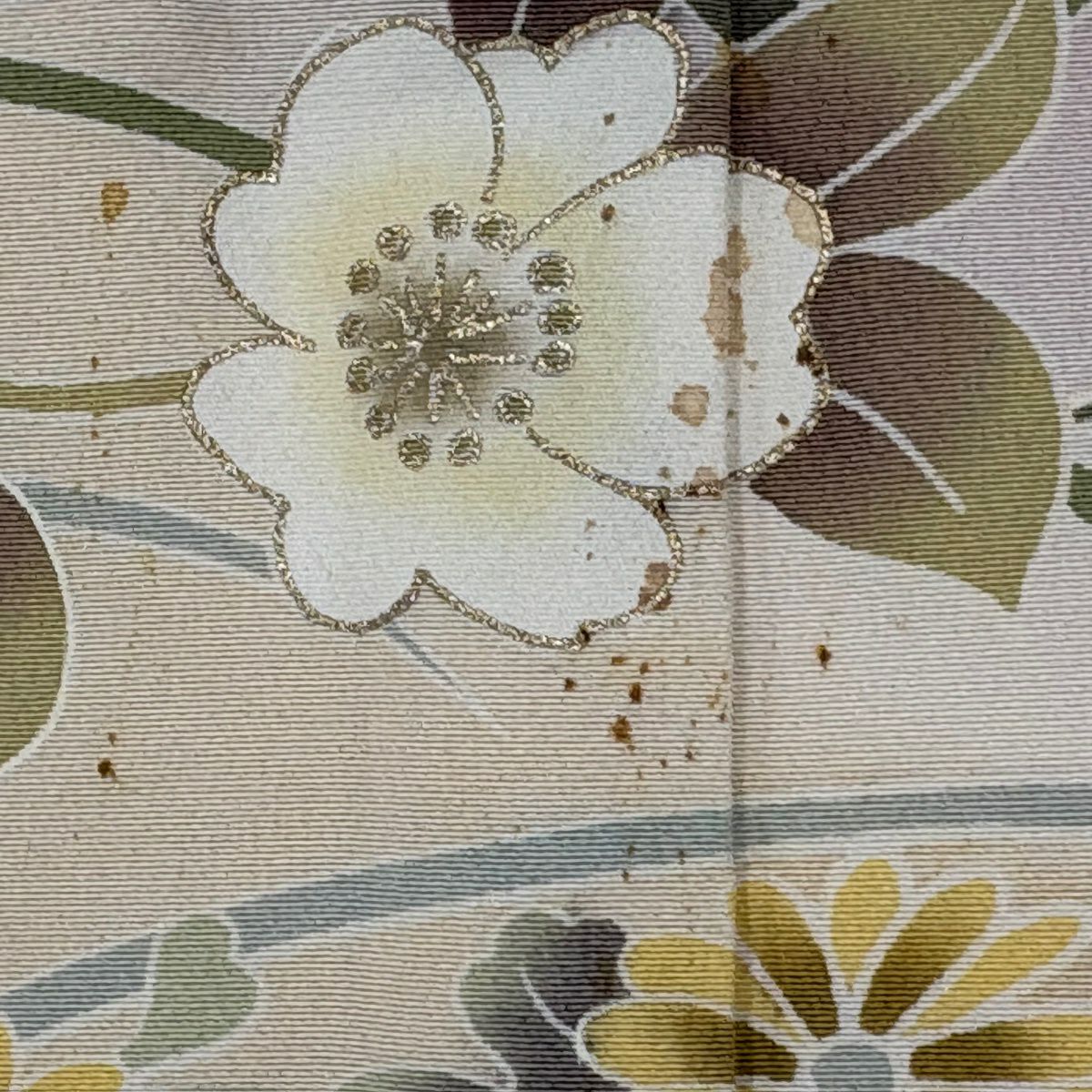 訪問服 身長152.5cm 袖長64.5cm M 雙層 草花紋紋 垂枝櫻 金彩裝飾 染分 薄粉紅 純蠶絲 秀品級