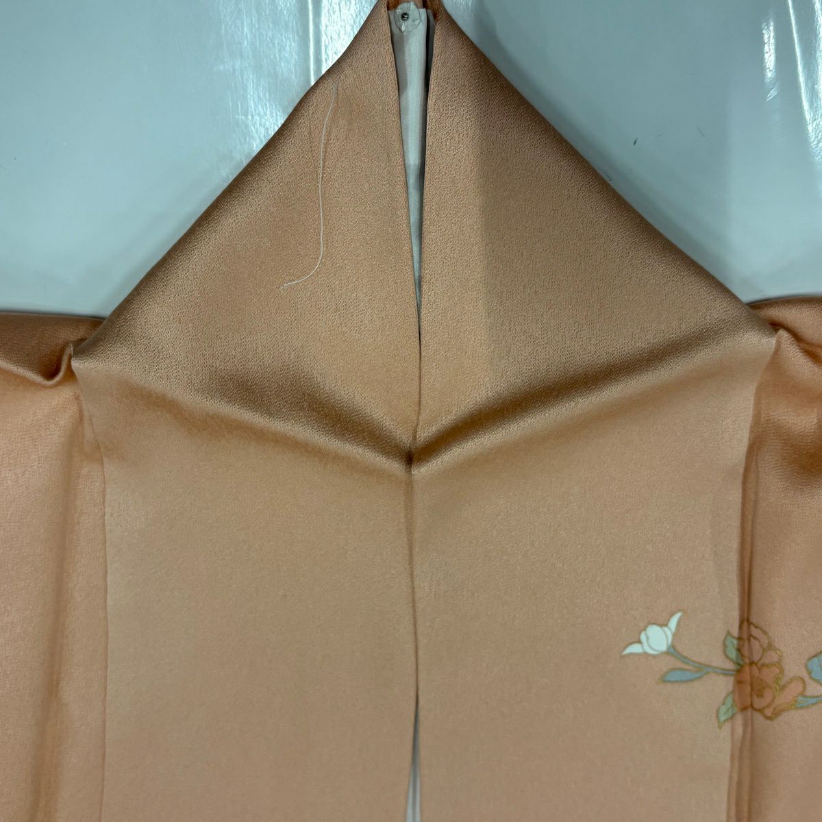 【美品】訪問服 身長163.5cm 袖長66cm M 雙層 牡丹 枝梅花 金銀彩 漸層 鮭粉色 純蠶絲 優品級