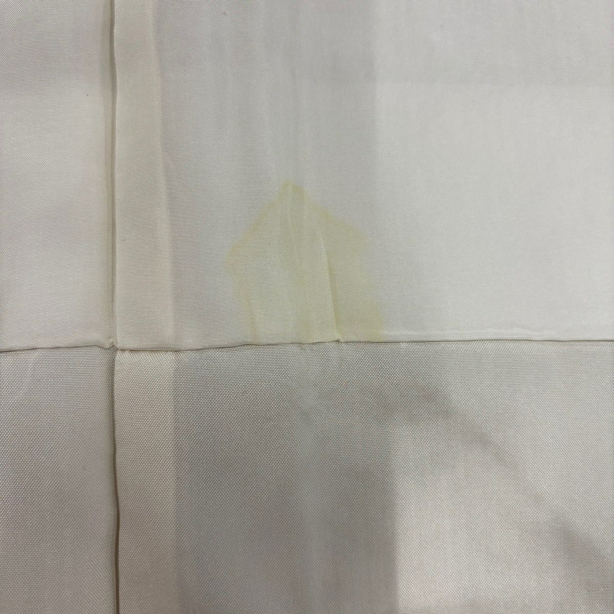 訪問服 身長162.5cm 袖長64cm M 雙層 草花紋紋 波 浅米色 純蠶絲 秀品級