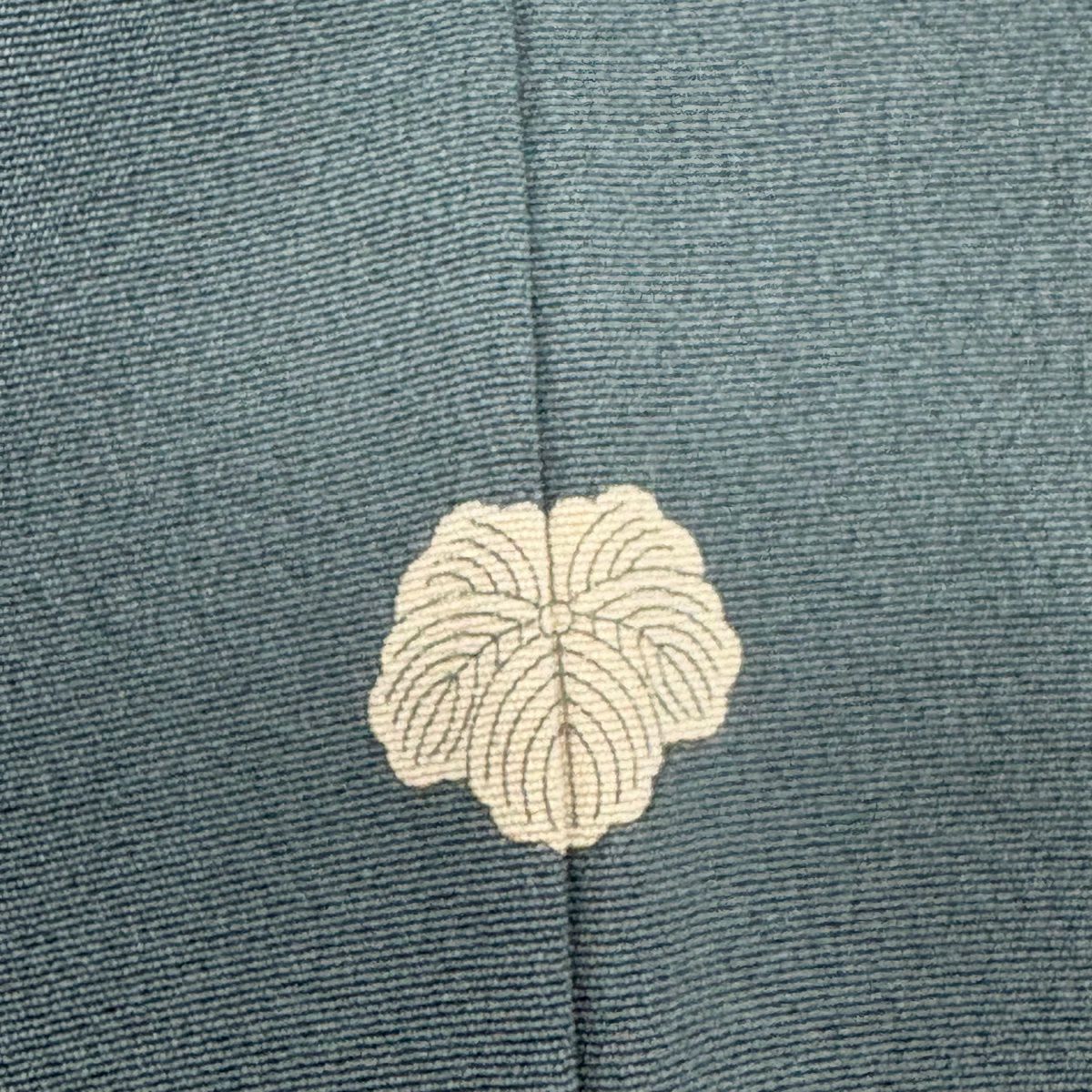 訪問服 身長161cm 袖長62cm S 雙層 落款あり 草花紋紋 灰綠 純蠶絲 名品級 一つ紋
