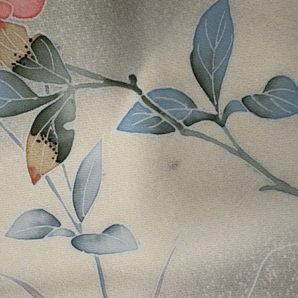 訪問服 身長167cm 袖長64cm M 雙層 枝花 漸層 薄綠 純蠶絲 秀品級