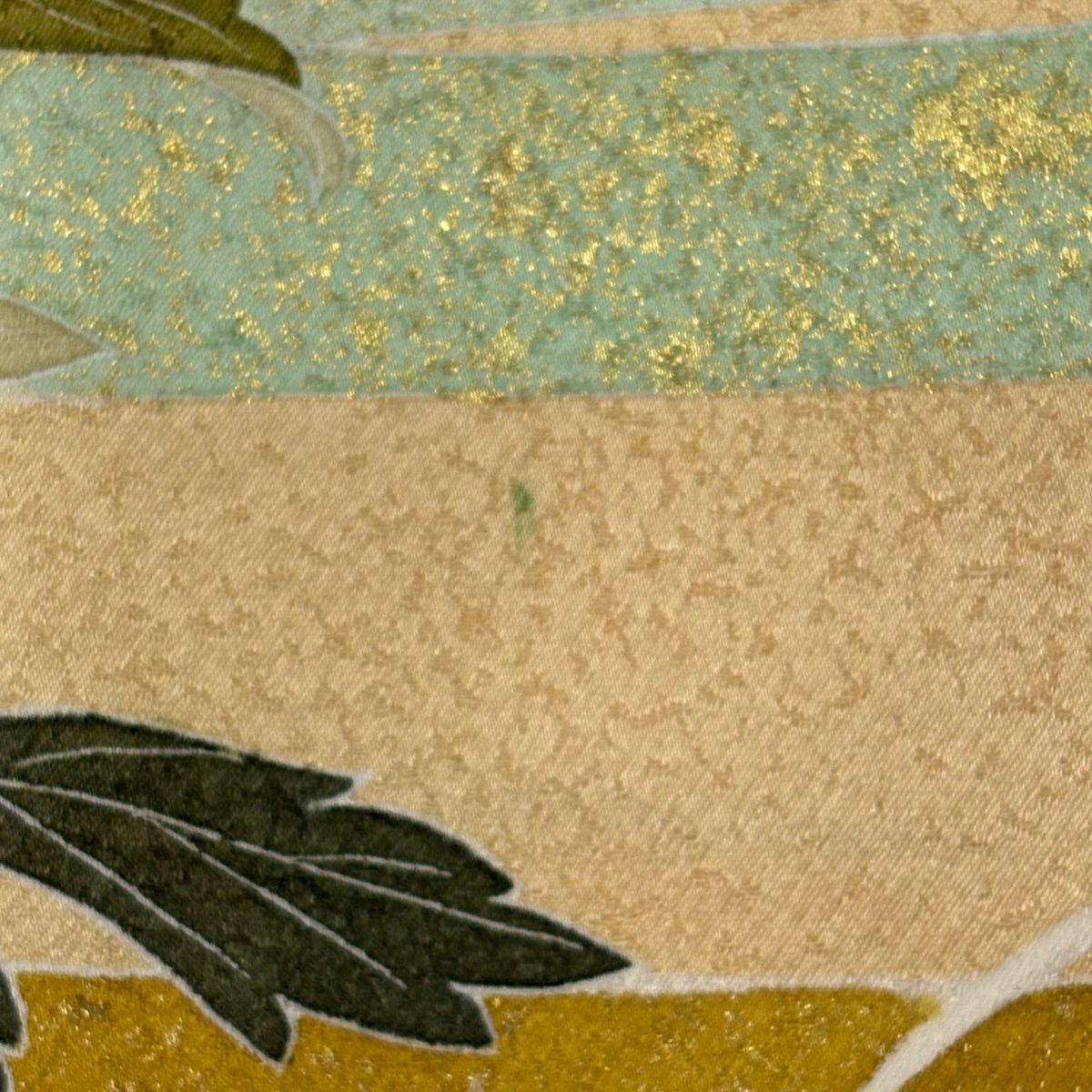 訪問服 身長162cm 袖長65cm M 雙層 牡丹 菊花 金彩裝飾 刺繡 淺橙色 純蠶絲 優品級