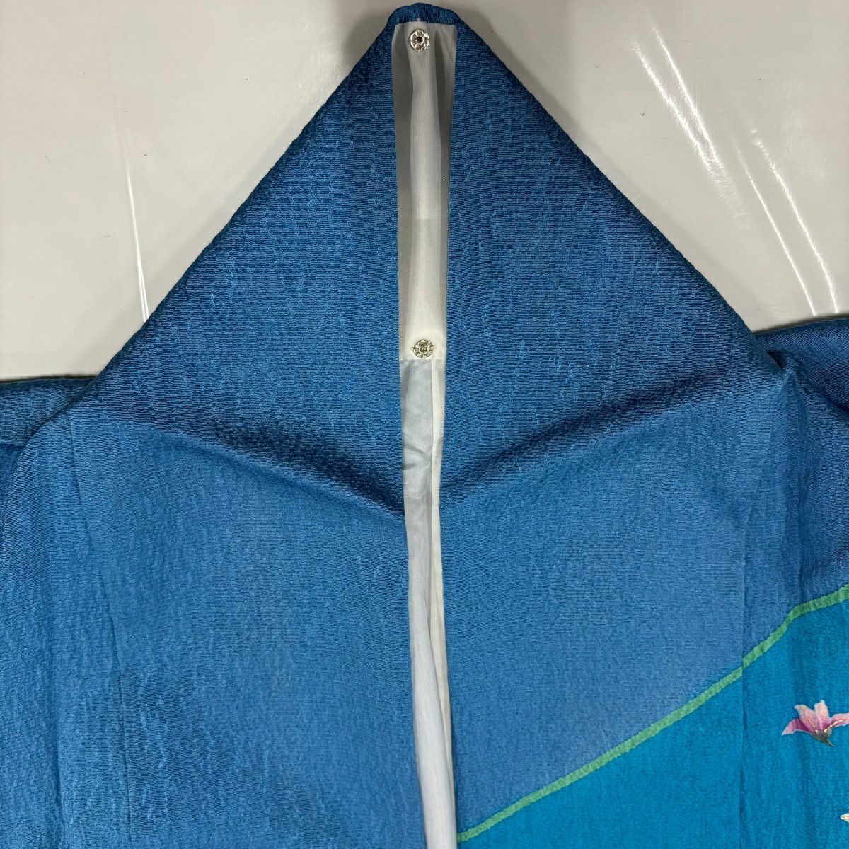 訪問服 身長157.5cm 袖長69cm L 雙層 大和 草花紋紋 孔雀羽 金銀彩 金 純蠶絲 名品級