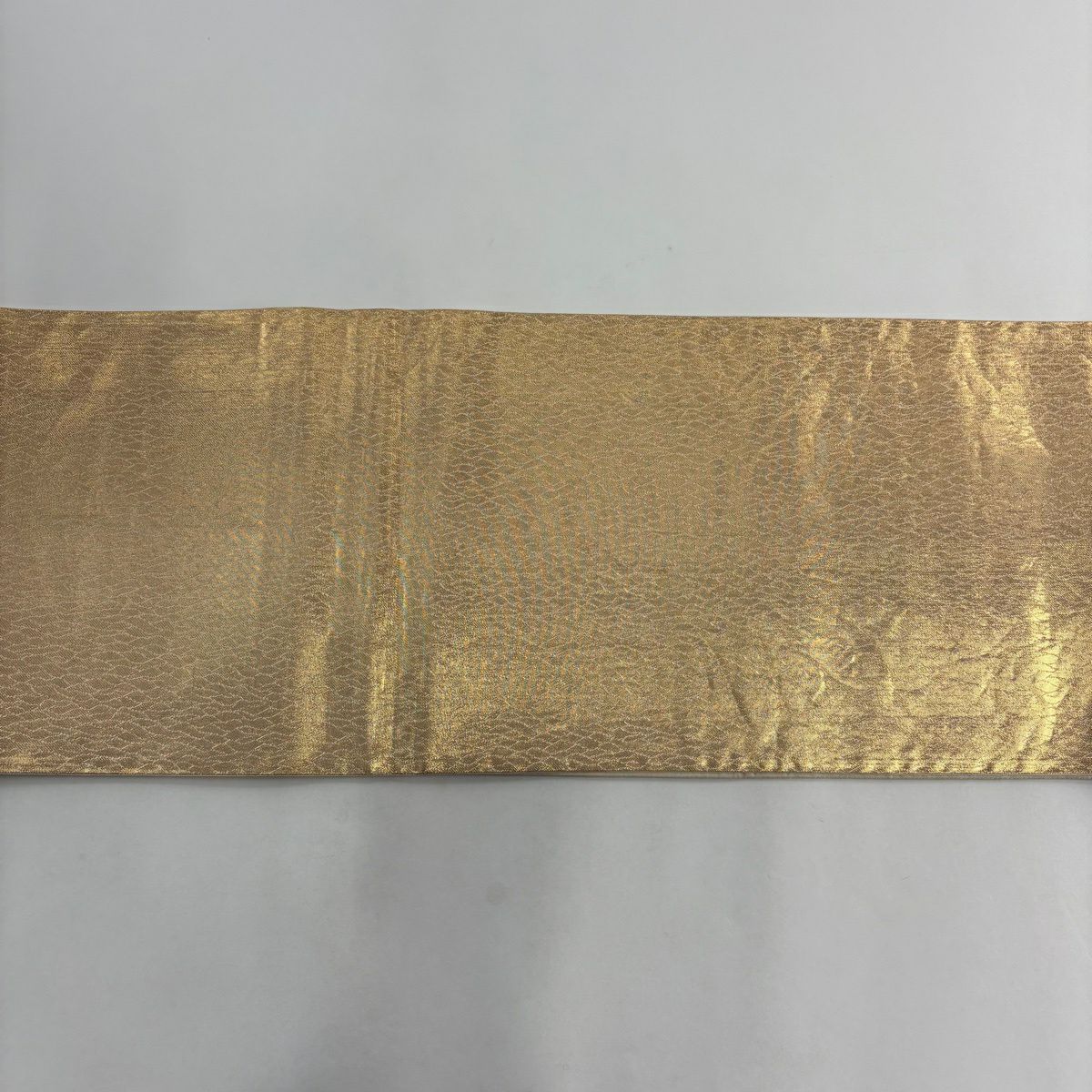 【美品】 袋帶 秀品級 牡丹 花丸紋 金絲 金金箔 金色 六通 純蠶絲