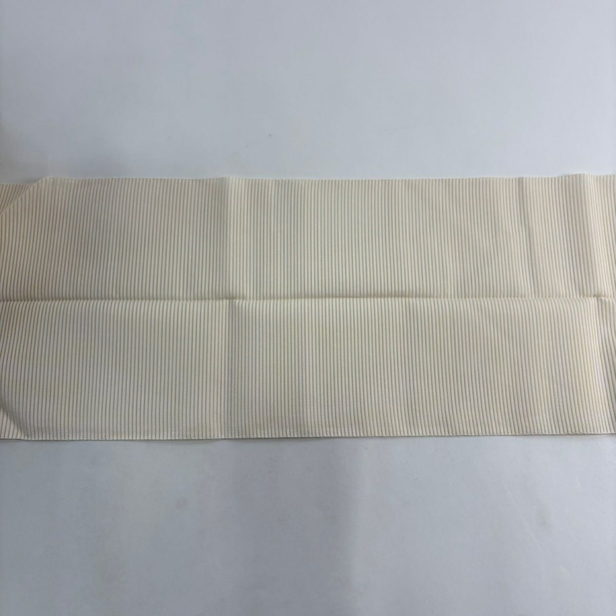 名古屋帶 秀品級 夏帶 絽 八寸名古屋帶 松樹葉仕立 紅鴛鴦 草花紋紋 金絲 奶油色 純蠶絲