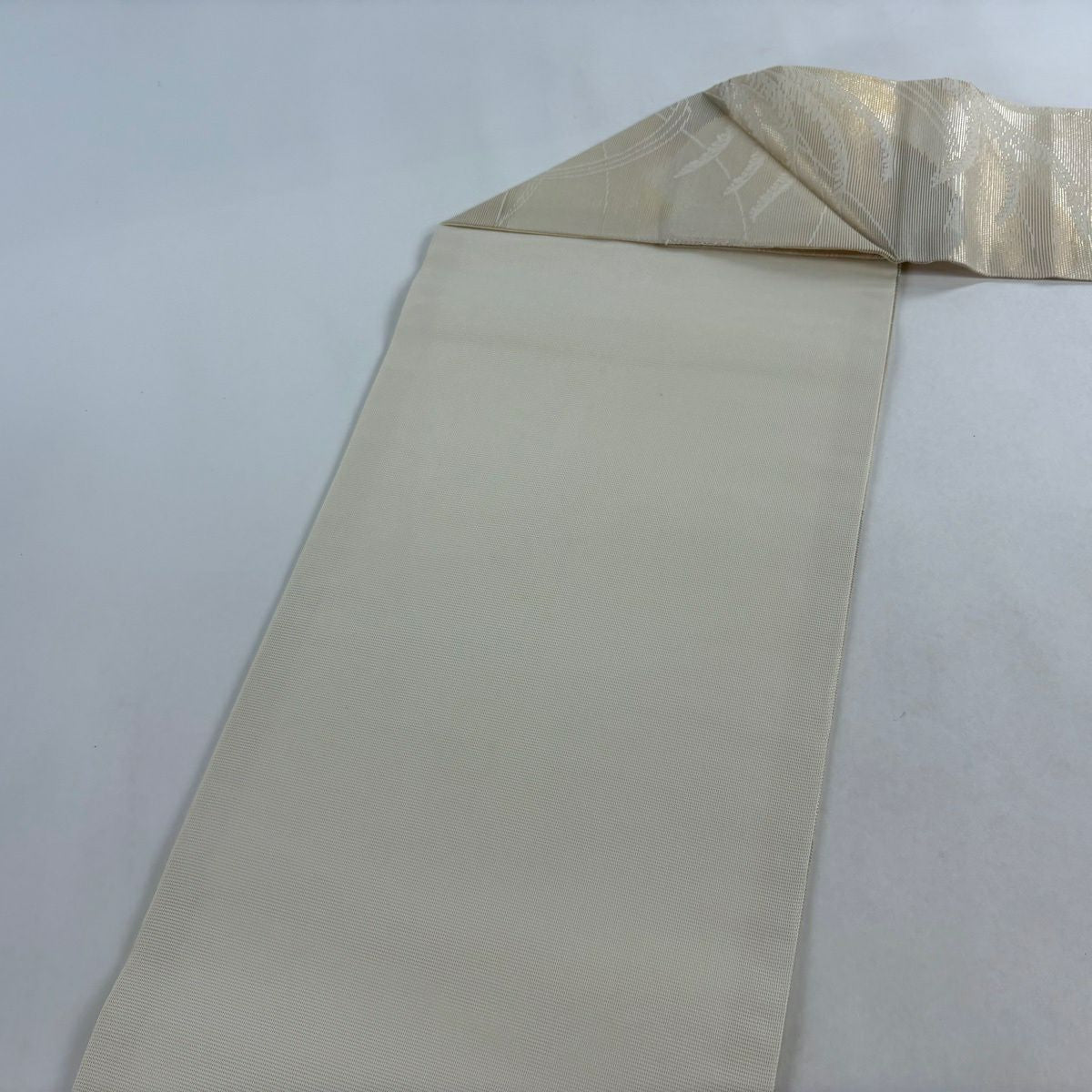 【美品】 名古屋帶 優品級 落款 夏帶 蘆葦 山脈 金金箔 金茶 純蠶絲