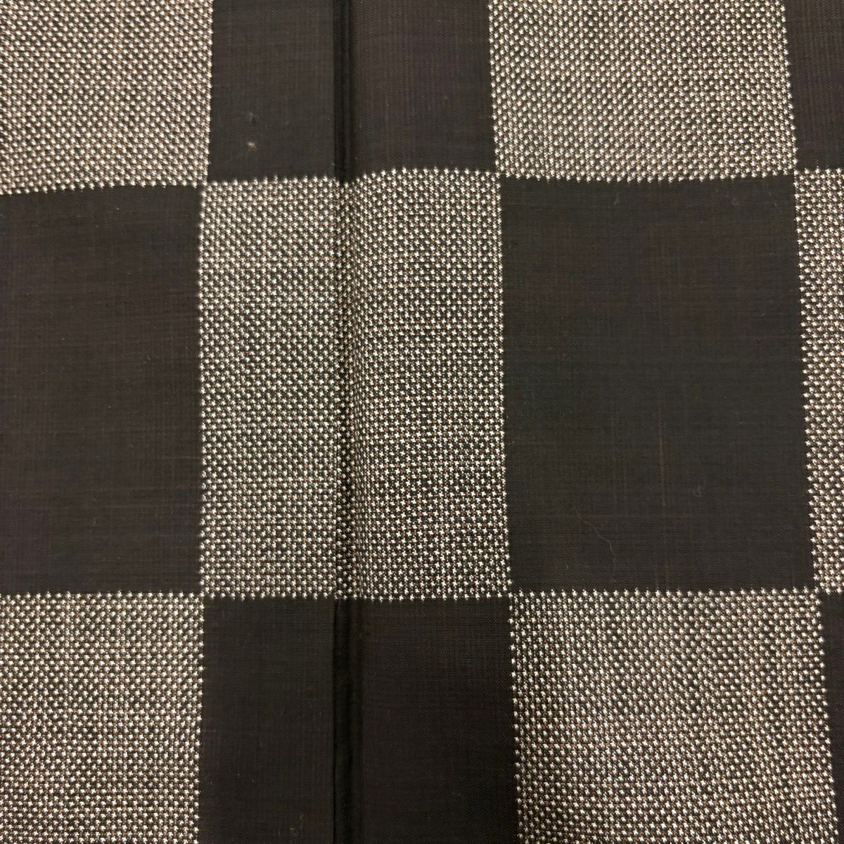 【美品】 紬織 身長165.5cm 袖長64cm M 雙層 變化市松樹 焦茶 純蠶絲 優品級