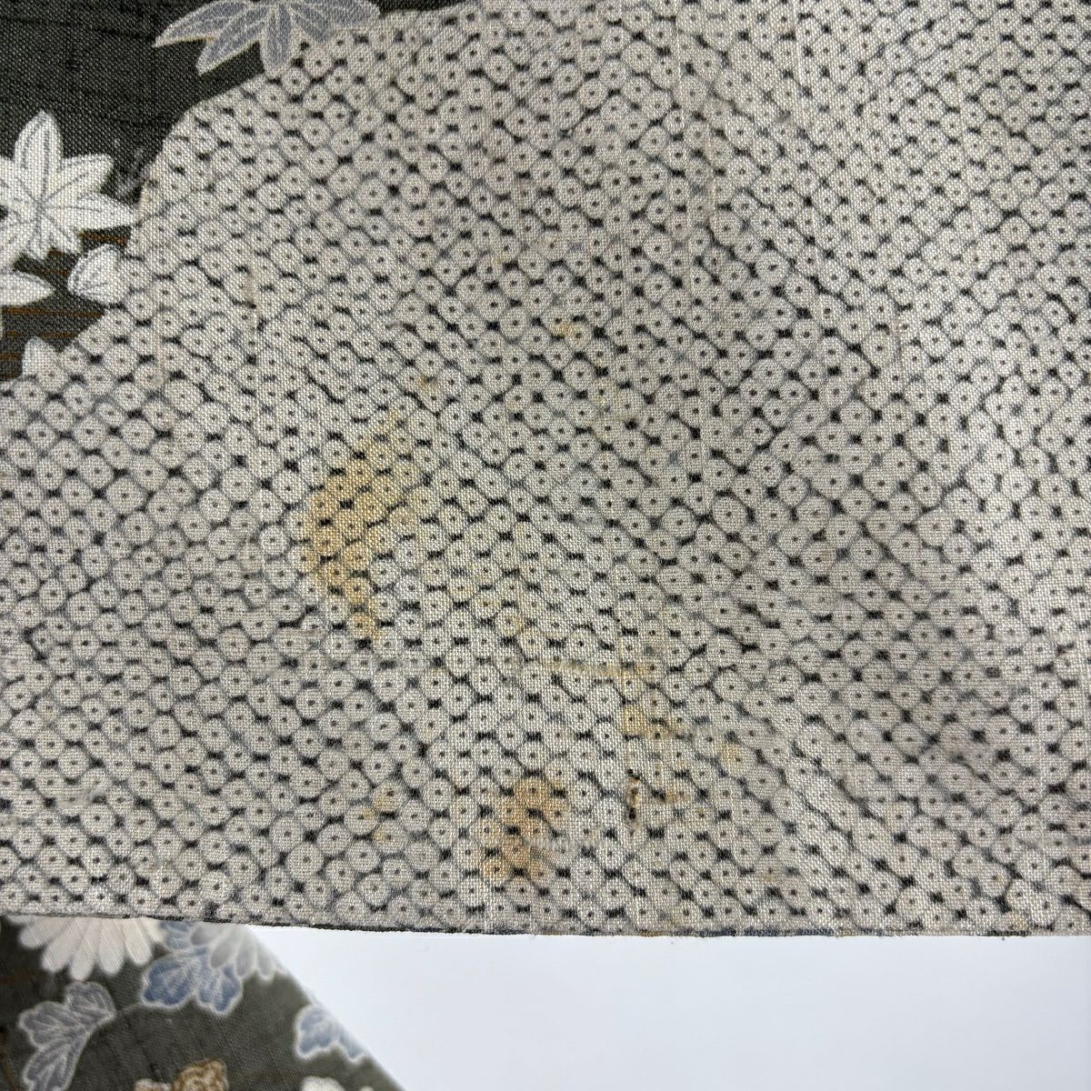 訪問服 身長155cm 袖長62.5cm S 雙層 紬織織 ますいわ屋 建物 松樹竹子梅花 金銀彩 灰綠 純蠶絲 逸品級