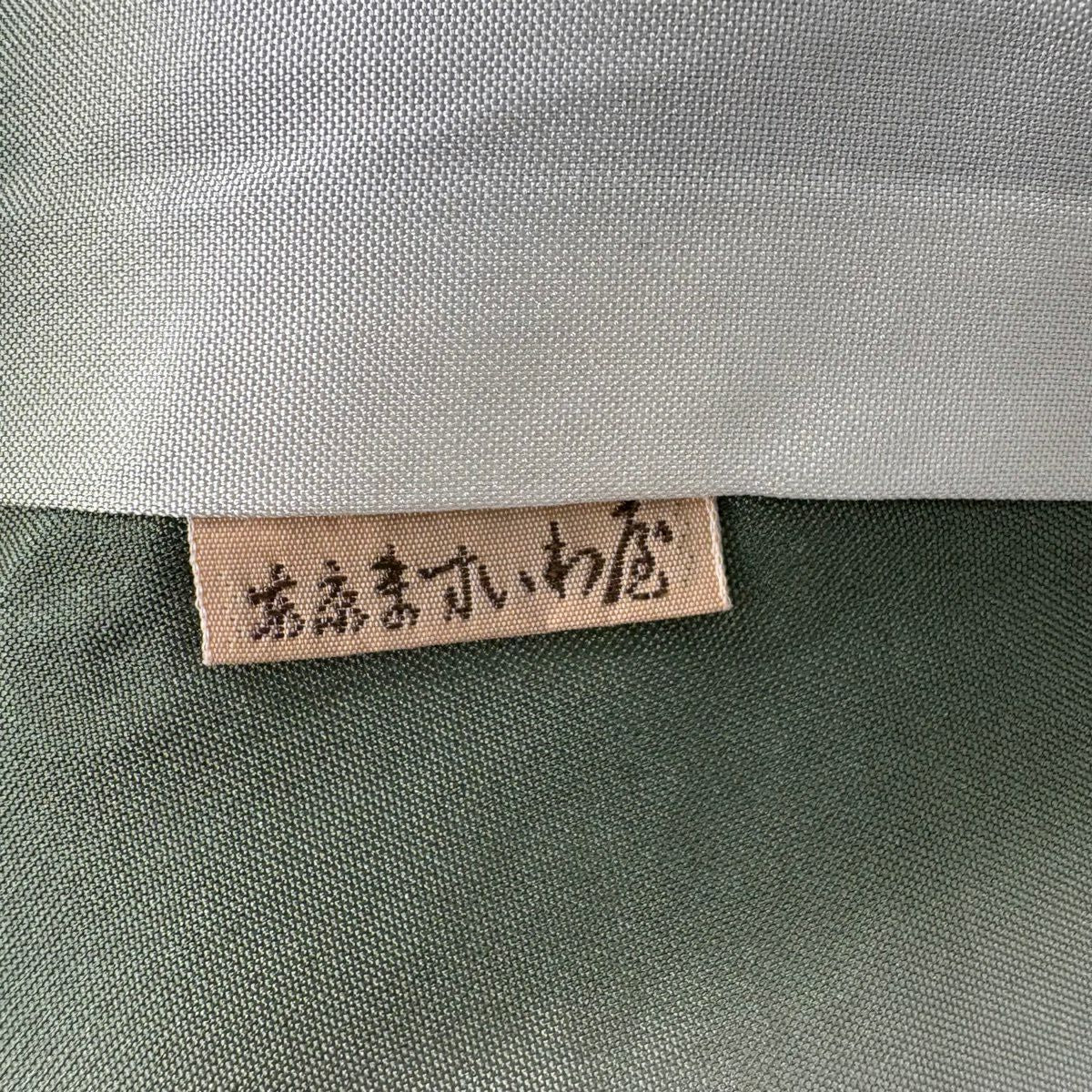 訪問服 身長155cm 袖長62.5cm S 雙層 紬織織 ますいわ屋 建物 松樹竹子梅花 金銀彩 灰綠 純蠶絲 逸品級